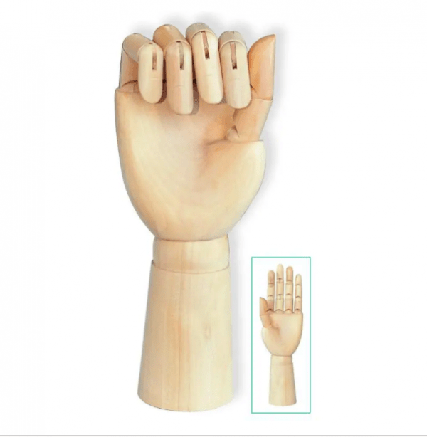 Wooden Manikin hand model by Prime Art