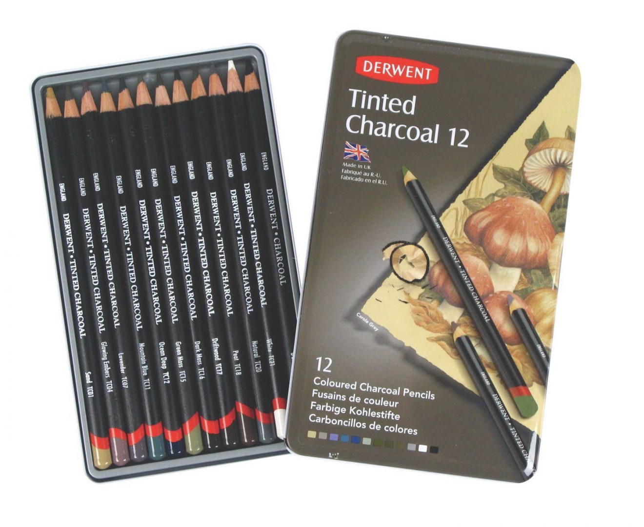 Tinted Charcoal Pencils Derwent Crafty Arts