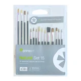 Assorted Natural Hair Brushes (15PC) - Prime Art