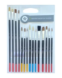 Assorted Natural Hair Brushes (15PC) – Prime Art