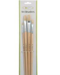 Flat Bristle Brush Set (4PC) – Prime Art