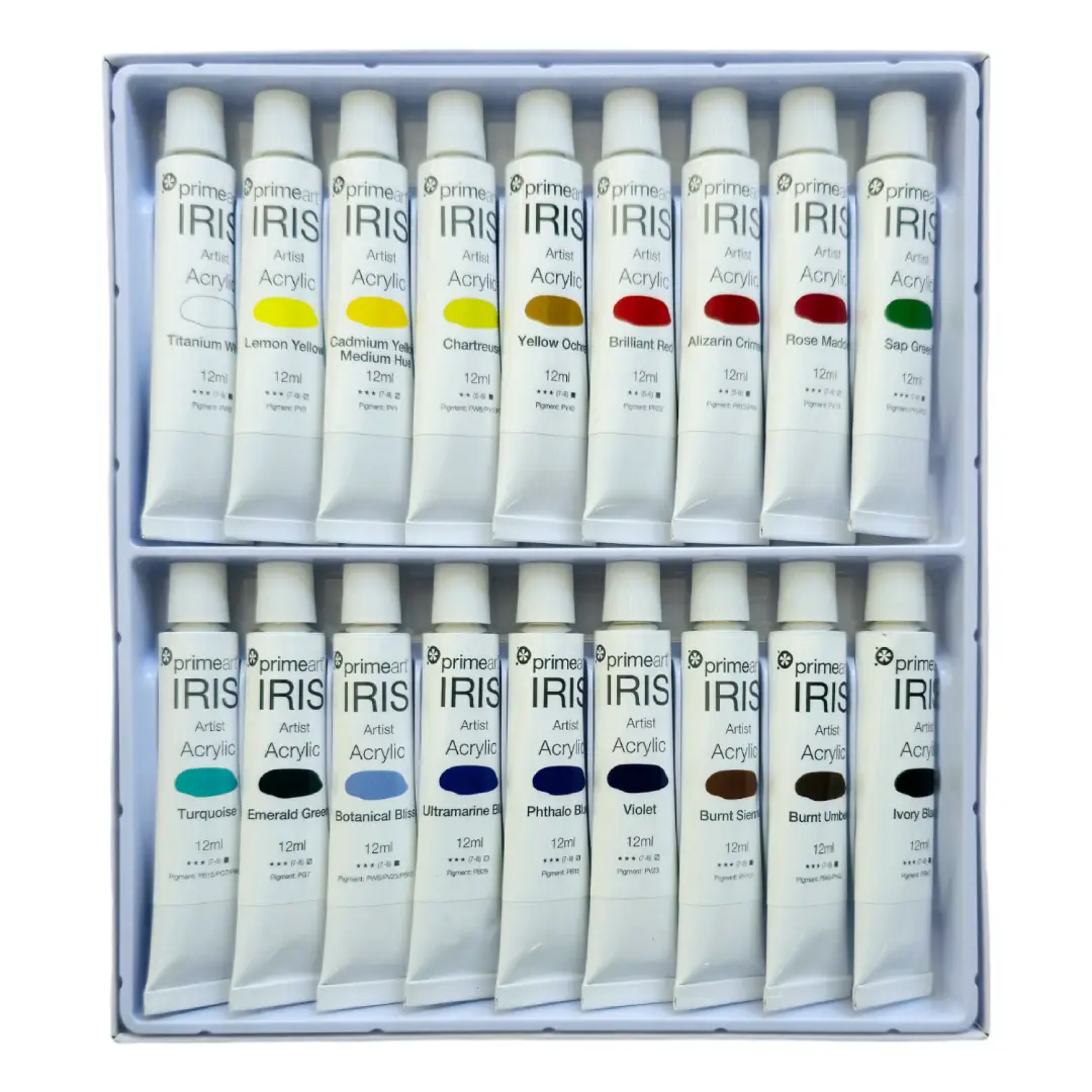 Prime Art Iris Acrylic Paint 12ml Tube Sets
