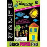 Butterfly black paper pad