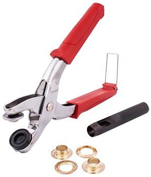 Grommet setting tool kit with 12mm eyelets