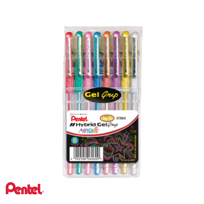Metallic Gel Pens (Pack of 8) Hybrid Crafty Arts