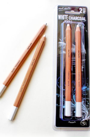 Charcoal Pencils White Mont Marte 2pc