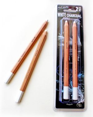 Charcoal Pencils White Mont Marte 2pc