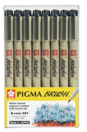 Pigma Micron Colour Brush Set - 8 PC