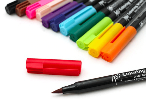 Koi colouring brush pens tip