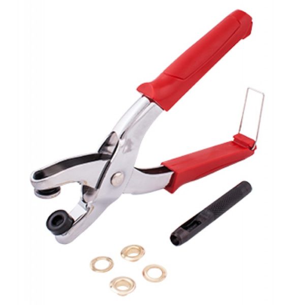 Leather hole punch and grommet setting tool by Tork Craft