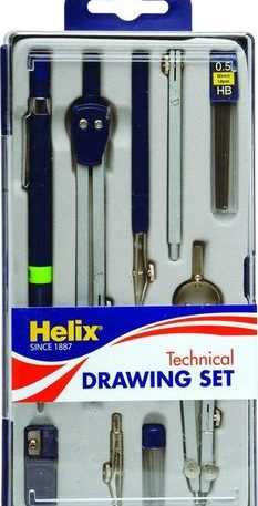 Technical drawing set 9 piece by Helix