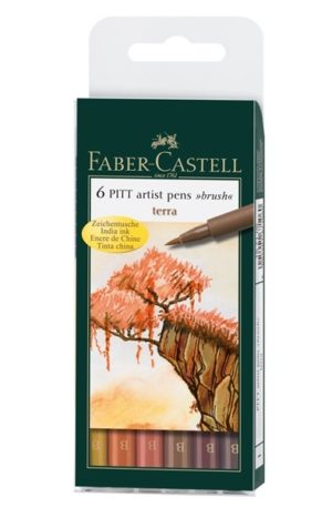 Terracotta pitt artist 6 pen set by Faber Castell