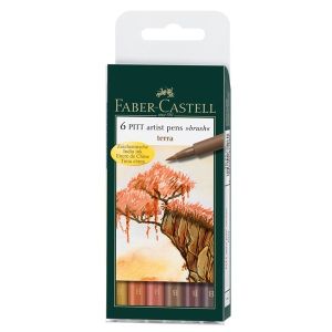 Terracotta pitt artist 6 pen set by Faber Castell