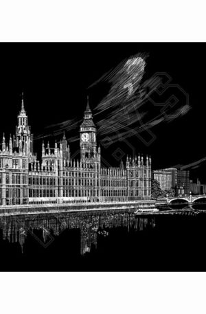 Big ben and parliament engraving art