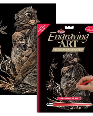 Monkey & Baby – Copper Engraving Art