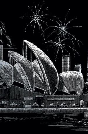 Sydney opera house engraving art