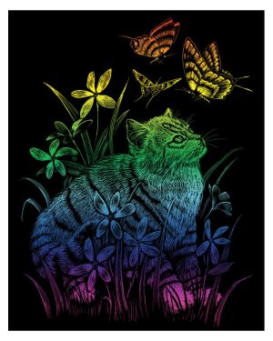 Kittens & Butterflies – Rainbow Engraving Art