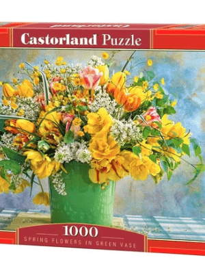 Spring Flowers in Green Vase 1000 Piece