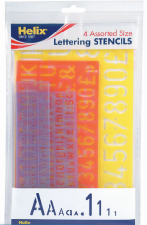 Helix assorted size lettering stencils