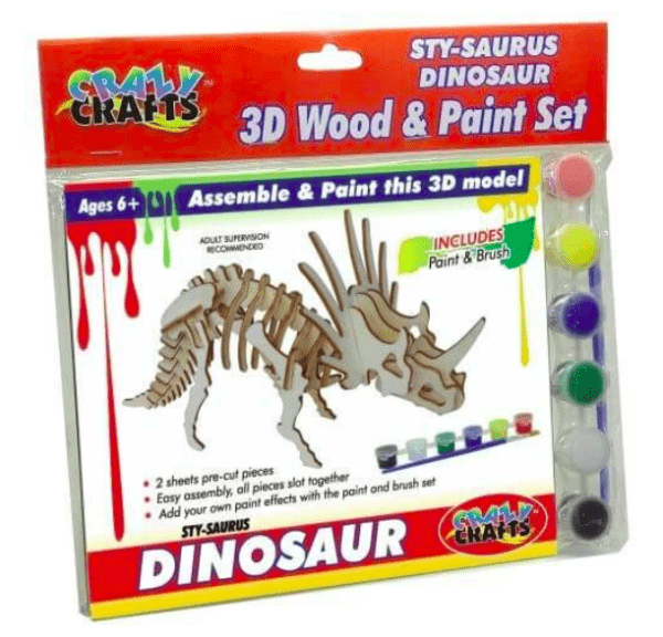 3D Wood And Paint Set Sty-Saurus Dinosaur