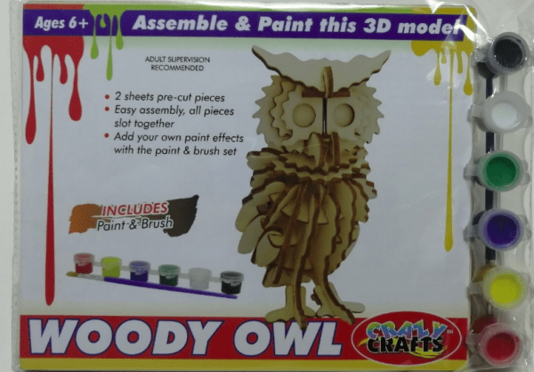 3D Wood and Paint Set Owl