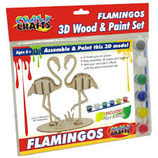 3D Wood And Paint Set Flamingo