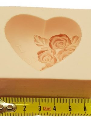 Heart with Roses Deep Silicone Mould