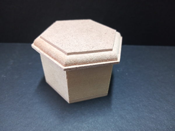 MDF wooden Hexagonal trinket box