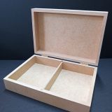 MDF Wooden Hinged 2 Division Card Box