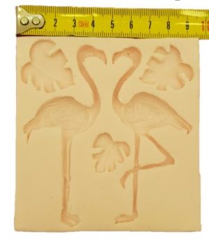 Flamingos and Feathers Large Silicone Mould
