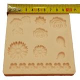 Flower Heads (9) Silicone Mould