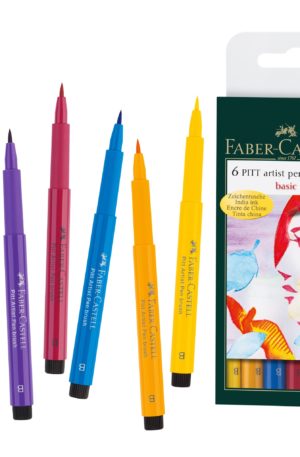 Faber-Castell Pitt artist pens wallet of 6 basic