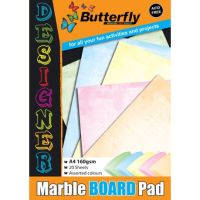 Butterfly Designer Marble Board Pad A4 20 Sheets