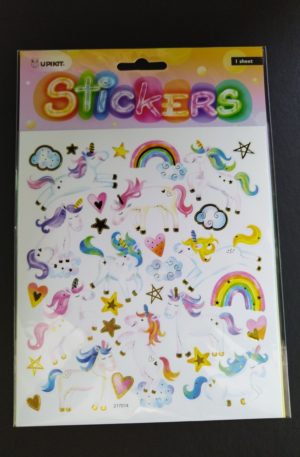 Upikit unicorn sticker sheet