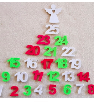Advent Calendar With Angel - Foam Numbers