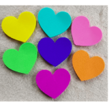 Mix Colours 50mm - Foam Hearts