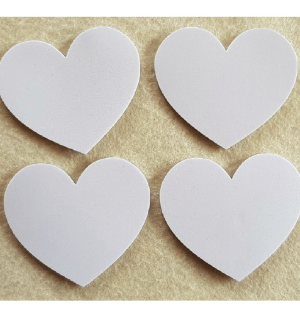 Hearts White 70mm – Foam Decorations