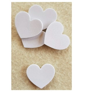 Hearts White 30mm - Foam Decorations