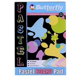 Butterfly Pastel Board Pad A4 20 Sheets