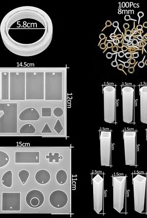 Jewellery making kit with bangle mould and various pendant moulds