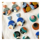 FIMO polymer clay Leather-effect earrings