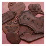 FIMO polymer clay Leather-effect tags