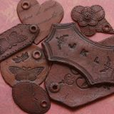 Leather-effect FIMO clay faux leather charms