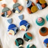 Leather-effect FIMO clay earrings