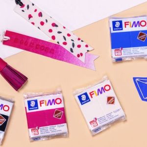 Leather-effect FIMO clay bookmarks