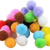 Mixed colours pom poms