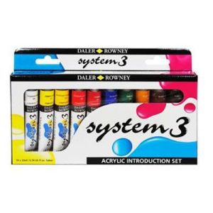 A set of 10 22ml tubes of System 3 acrylic paint
