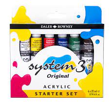 Set of 6 22ml System 3 Acrylic Paint
