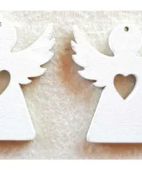 Wood Decor – White Angel With Heart