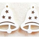 white wooden bell decorations